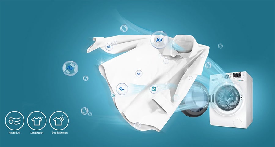 تکنولوژی Air Wash (ضد عفونی کننده) در لباسشویی سامسونگ