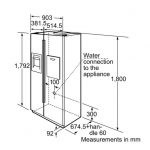 ابعاد یخچال فریزر ساید بای ساید بوش مدل kan60a40ne