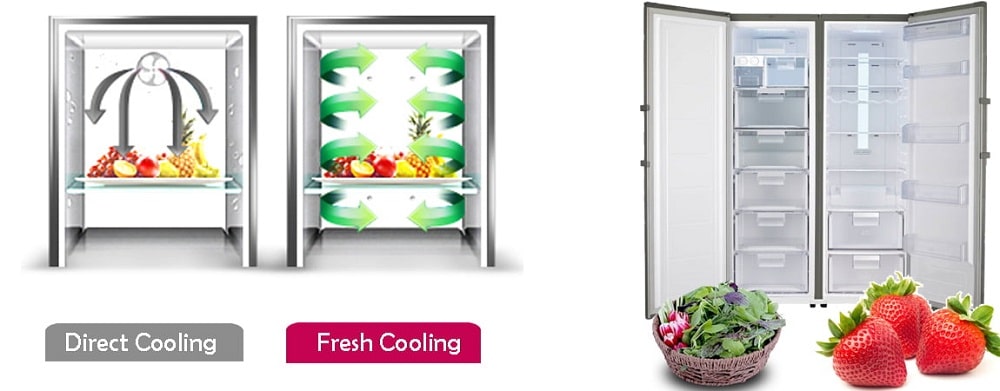 فناوری Fresh Cooling در یخچال فریزر دو قلو ال جی B404-F401