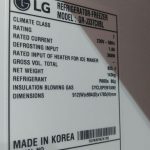 برچسپ یخچال ال جی J337CVBL