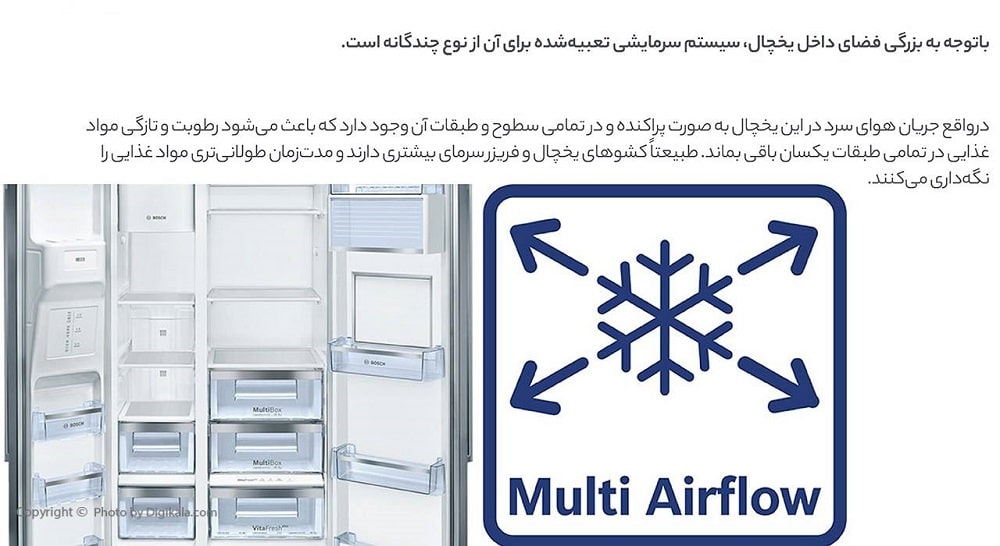 قیمت یخچال ساید بای ساید بوش مدل kag90aw204 در گناوه