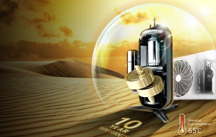 کمپرسور اینورتر دوگانه در کولر گازی ال جی مدل BS-Q246K3A1