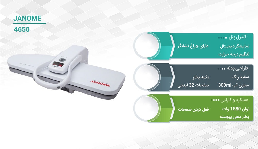 قیمت اتو پرس ژانومه 32 اینچ مدل 4650 در گناوه