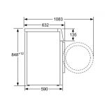 ابعاد ماشین لباسشویی بوش waw32590