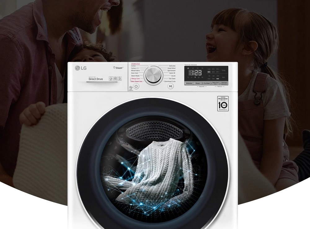 قابلیت بخارشور در لباسشویی ال جی F4V5VYP0W