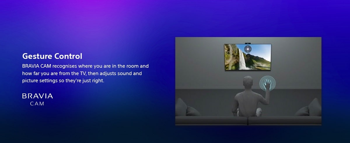 ژست های حرکتی با دوربین BRAVIA CAM در تلویزیون سونی X90K 
