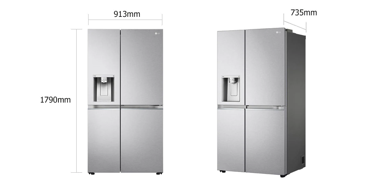 ابعاد یخچال ال جی J287