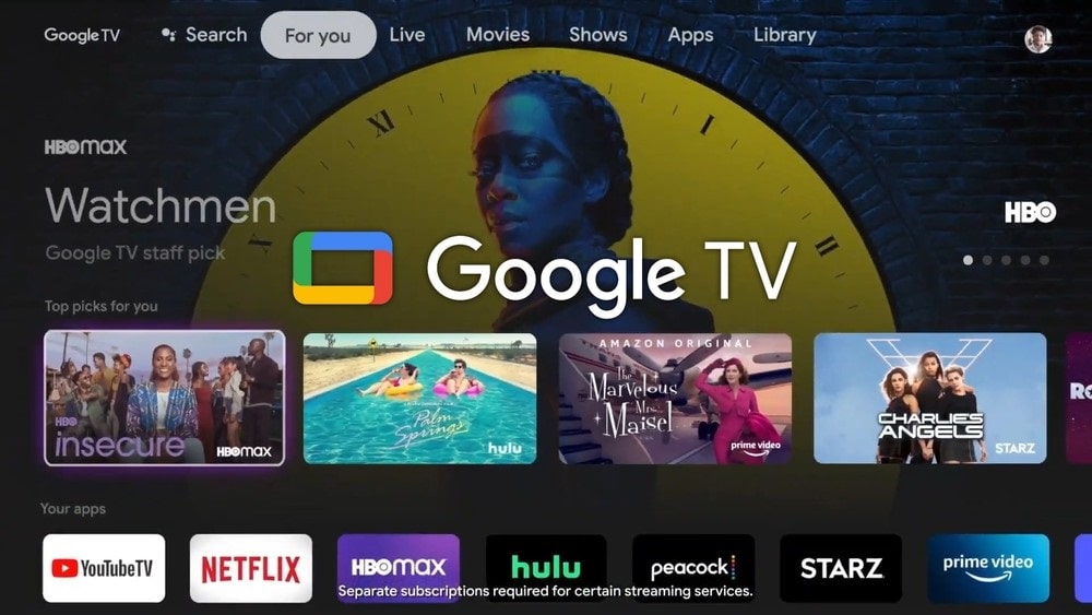 رابط Google TV در تلویزیون سونی x80l
