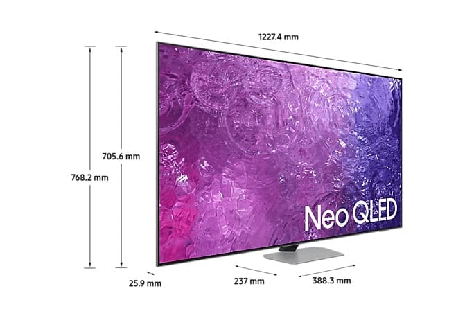 طراحی و ابعاد تلویزیون Neo QLED سامسونگ 55QN90C