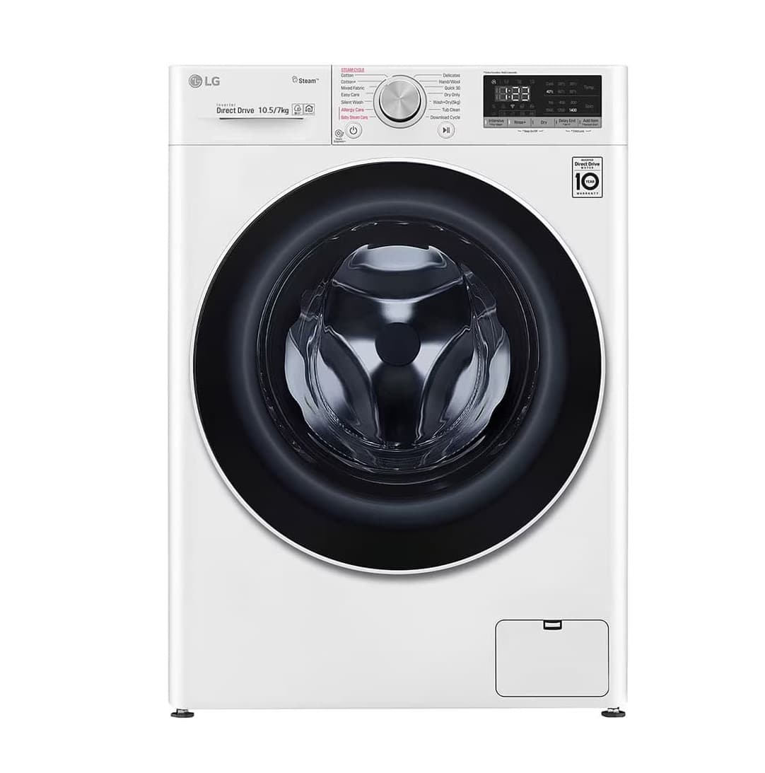 لباسشویی ال جی F4V5RGP0W بخارشور 10.5 کیلو و 7 کیلو خشک کن دار