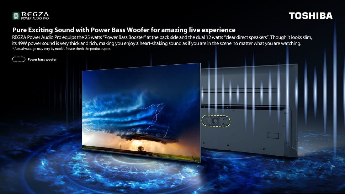 سیستم صوتی قدرمند تلویزیون 65 اینچ توشیبا Z870