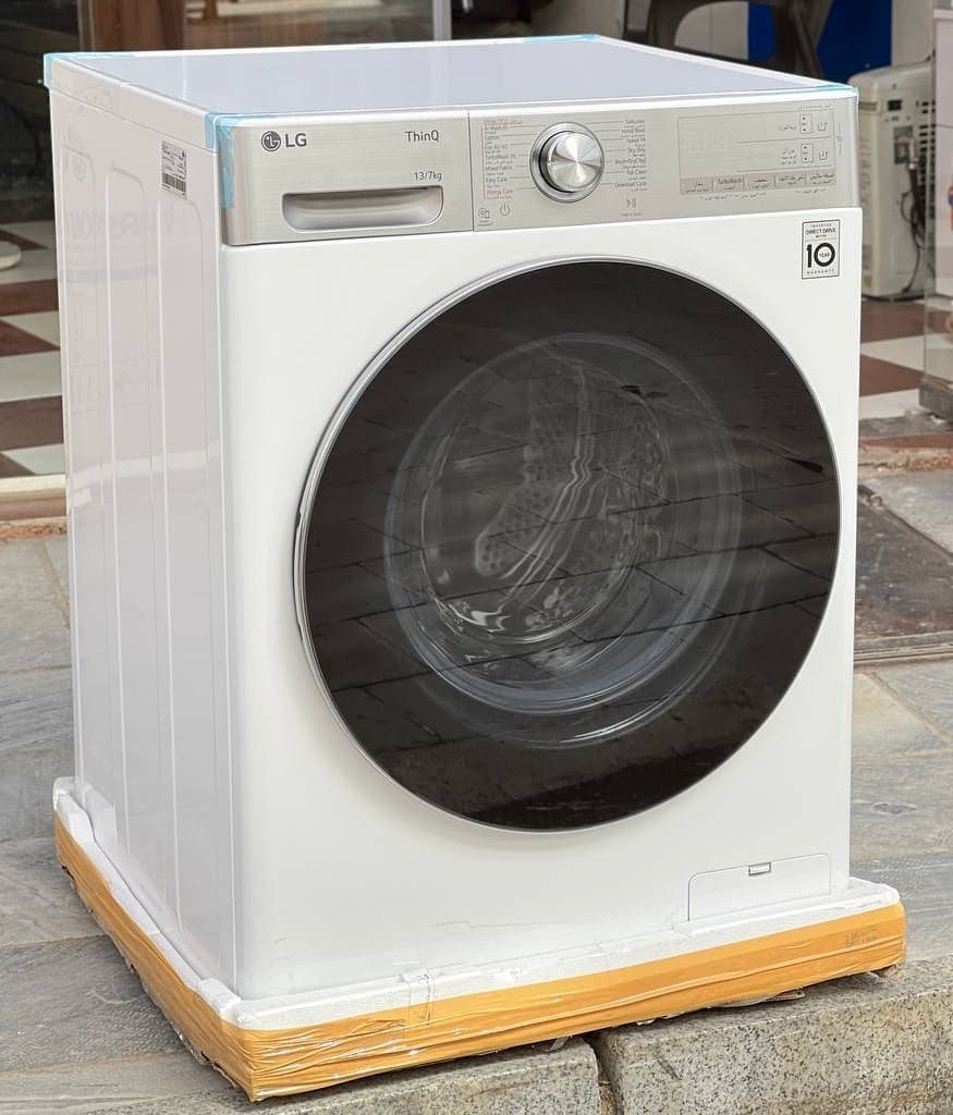 ماشین لباسشویی 2025 الجی رنگ سفید با ظرفیت 13/7 کیلو مدل R13