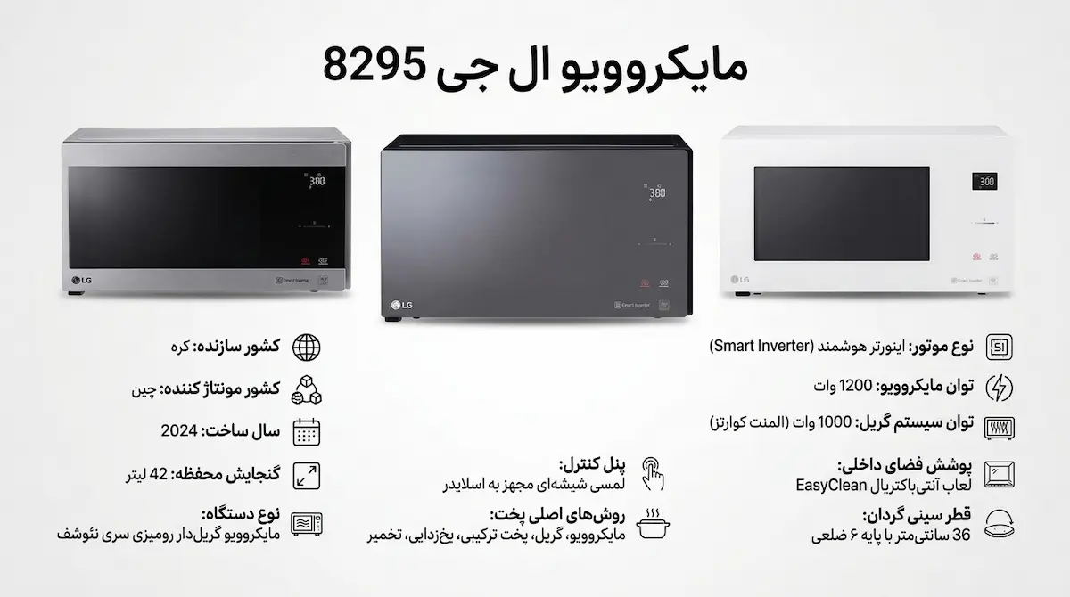 مشخصات مایکروویو ال جی 8295