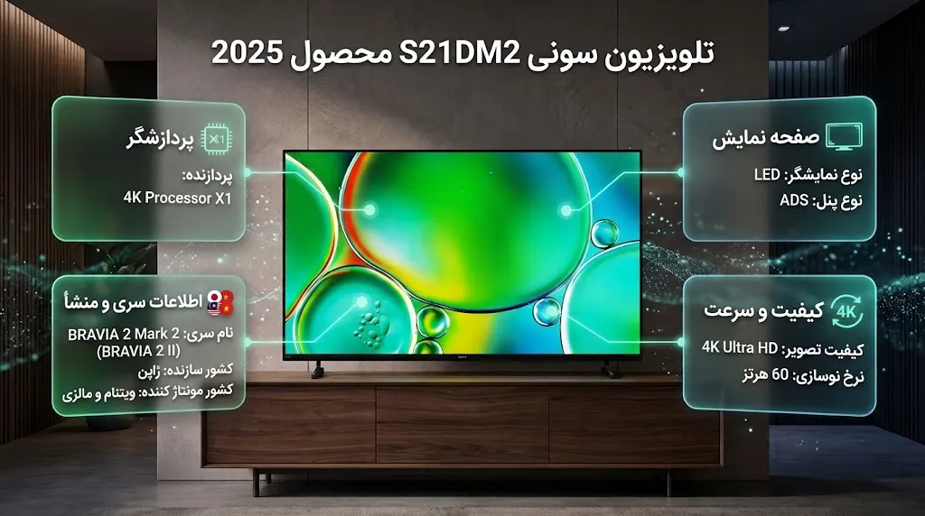 ویژگی‌های فنی تلویزیون سونی S21DM2
