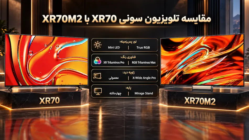 مقایسه تلویزیون سونی XR70 با XR70M2 | تفاوت 2 نسل